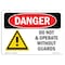 Signmission Safety Sign, OSHA Danger, 10" Height, Aluminum, Do Not Operate Without Guards, Landscape OS-DS-A-1014-L-1161 - alternate 1